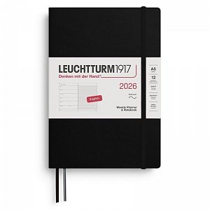 Weekly Planner & Notebook 2026 Medium (A5) Black