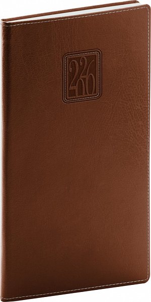 Diář 2026: Panama - hnědý, kapesní, 9 x 15,5 cm