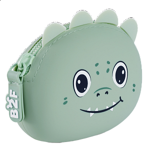 Miquelrius B2F - peněženka se zipem Puppies to go, dinosaurus, mentolová