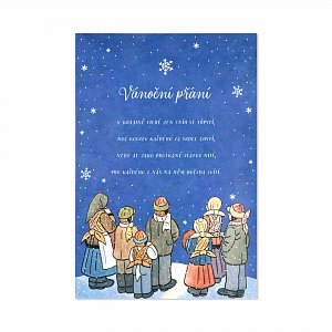 Pop up hrací a svítící vánoční přání Josef Lada - Koledníci