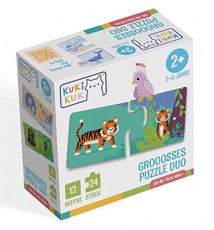 Kukikuk Grooosses Puzzle Duo Wo die Tiere Leben