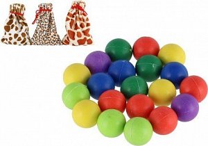 Kuličky cvrnkací nerozbitné barevné 20ks 1,5 cm 3 barvy látkového pytlíčku