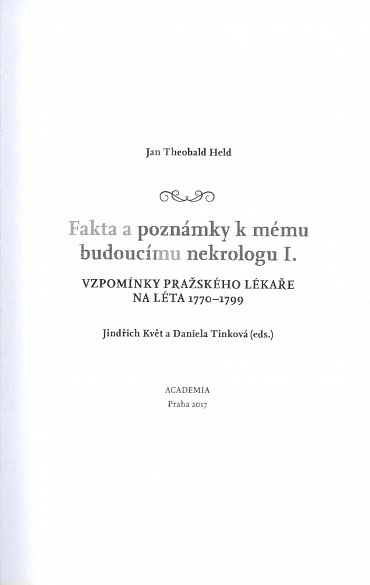 Náhled Jan Theobald Held - Fakta a poznámky k mému budoucímu nekrologu I.