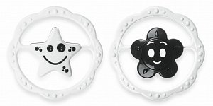 Chrastítko plast kruh 12cm 2 druhy černobílé v sáčku 0m+