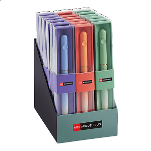 Miquelrius kuličkové pero Degraded, 18 ks, modrá náplň, displej, mix barev