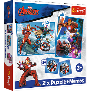 Trefl Puzzle Avengers: Hrdinové v akci / 30+48 dílků+pexeso