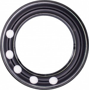 Chrastítko kroužek plast 8cm černobílé v sáčku 0+