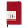 Diář Moleskine 2026 - tvrdé desky, S, denní, červený