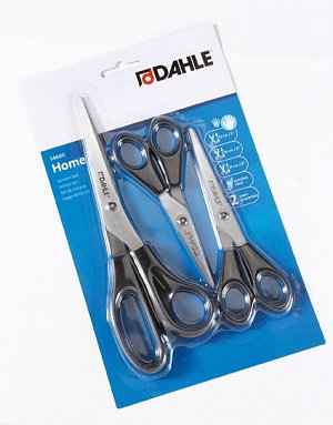 Dahle set nůžek Home, 14 cm, 15 cm a 20 cm, symetrické/asymetrické, černé