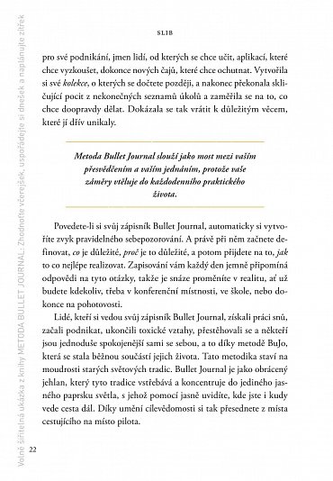 Náhled Metoda Bullet Journal - Zhodnoťte včerejšek, uspořádejte si dnešek a naplánujte zítřek