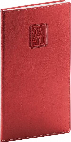 Diář 2026: Panama - červený, kapesní, 9 x 15,5 cm