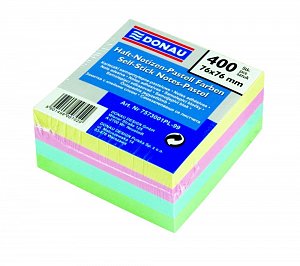 DONAU samolepicí bloček, 76 x 76 mm, 400 listů, mix pastelových barev