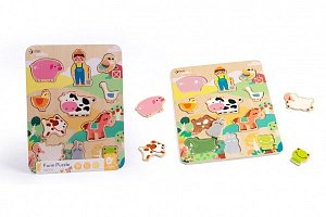 Puzzle/Vkládačka deskové farma dřevo ve fólii 21x30cm 18m+