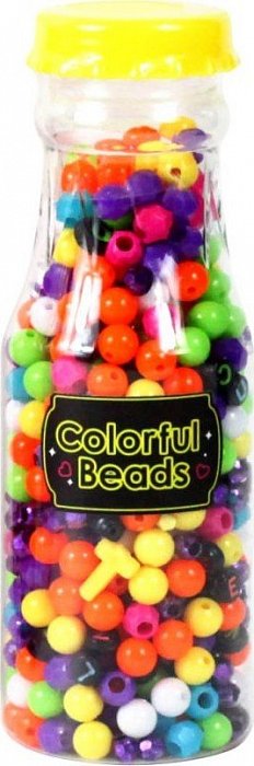 Lahvička s barevnými korálky