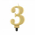 Svíčka dortová zlatá číslo 3