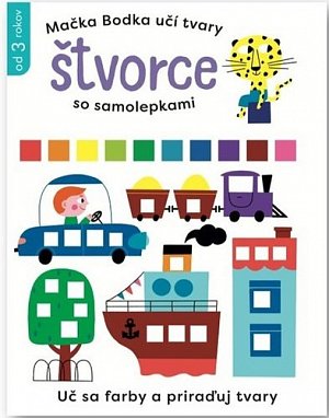 Mačka Bodka učí tvary Štvorce so samolepkami