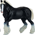 Kůň Clydesdale černý figurka