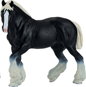 Kůň Clydesdale černý figurka