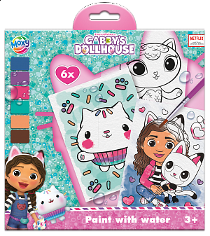 Malování s vodovkami Gábinčin kouzelný domeček 6 obrázků + štětec