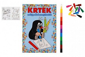 Krtek 2 - Maluj podle barevných teček + maxi voskovka