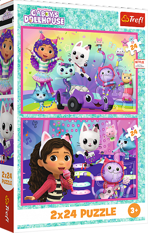 Puzzle Gábinin kouzelný domek: Zábava s Gabby 2x24 dílků