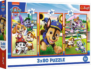 Puzzle Psí gang 3v1 Tlapková patrola 3x80 dílků