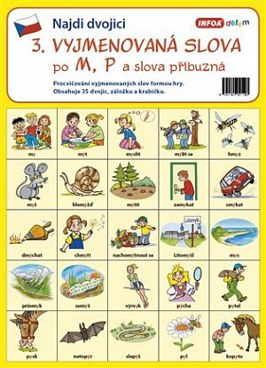 Najdi dvojici - 3. Vyjmenovaná slova po M, P a slova příbuzná