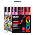 Posca sada popisovačů PC-5M, LOVE, 1,8 - 2,5 mm, mix teplých tónů (8 ks)