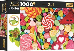 Puzzle s třídičem 2v1: Sladkosti 1000 dílků