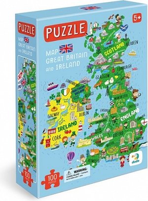Puzzle Mapa Velké Británie a Severního Irska 100 dílků