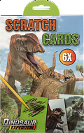 Vyškrabávací obrázky Dinosaurů  6 scratcg cards 21x14