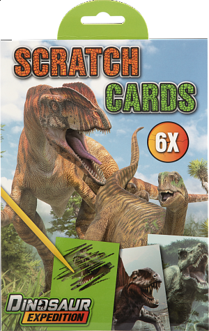 Vyškrabávací obrázky Dinosaurů  6 scratcg cards 21x14