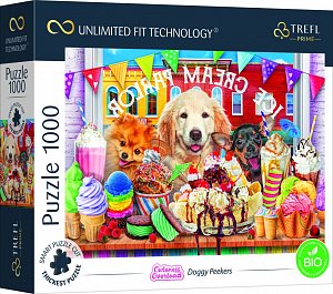 Puzzle Pejsci před cukrárnou 1000 dílků