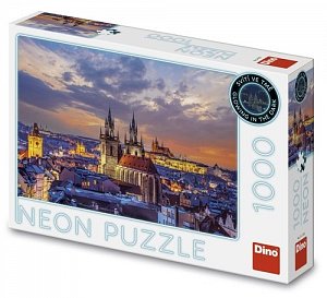 Puzzle Pohled na Hradčany 1000  dílků Neon