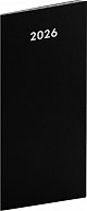 Diář 2026: Černý - plánovací měsíční, kapesní 8 x 18 cm
