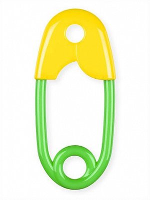 Chrastítko špendlík plast 12cm mix barev v sáčku 0m+