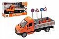 Auto silniční údržba plast 25cm na setrvačník na baterie se zvukem se světlem v krabici 32x19x12cm