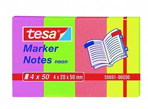 tesa samolepicí poznámkové bločky Neon, 20 x 50 mm, mix barev