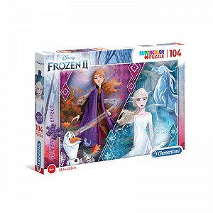 Clementoni Puzzle Supercolor Glitter - Frozen 2, 104 dílků