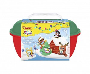 JOVI PLAY&FUN plastelína kufřík 50 ks Vánoce