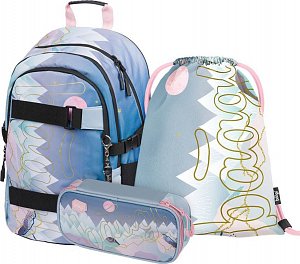 BAAGL 3 SET Skate Moon: batoh, penál, sáček