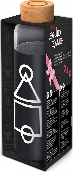 Láhev na pití skleněná s návlekem Squid Games 585 ml