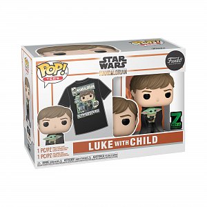 Funko POP & Tee: Star Wars Mandalorian - Luke with Child (velikost L)