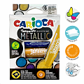 Carioca temperové barvy v tyčince Metallic, 6 ks, mix barev