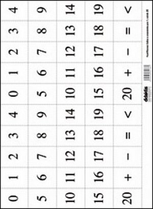 Vystřihovací číslice a znaménka pro 1.ročník ZŠ