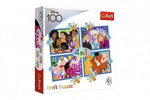Trefl Puzzle Disney 100 let: Disneyho veselý svět 4v1 (35,48,54,70 dílků)