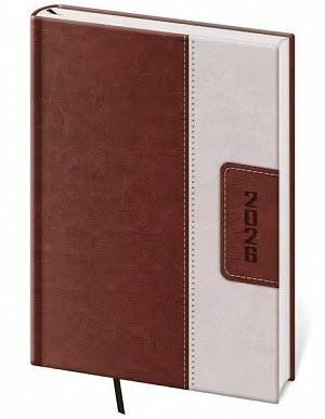 Diář 2026 týdenní A5 Classic - hnědo/béžová