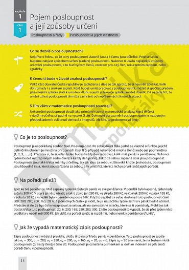 Náhled Matika pro spolužáky: Posloupnosti a řady - Učebnice