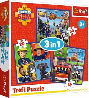 Puzzle Požárník Sam: Samův den 3v1 (20,36,50 dílků)