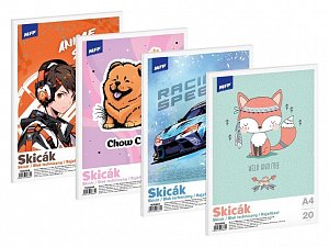 Skicák A4/20 listů - mix motivů
